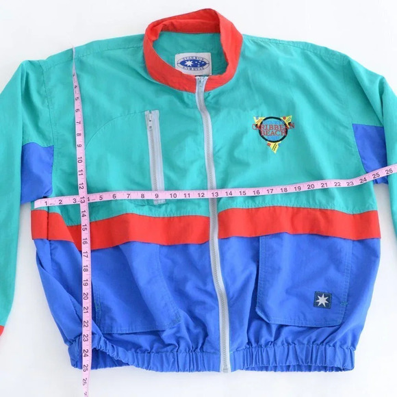 Vintage Starbust Disney Caribbean Beach Resort Primary Colours Windbreaker XL - Picture 5 of 14